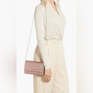 Kurt Geiger London Party Eagle Drench Clutch Crossbody Bag in Pink